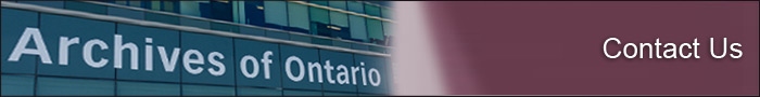 Contact us Archives of Ontario banner