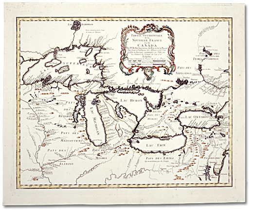Map: Partie Occidental de la Nouvelle France ou du Canada, 1755