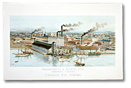Gravure couleur : Gooderham & Worts, Ltd., Toronto, Canada: Canadian Rye Whiskey, 1890