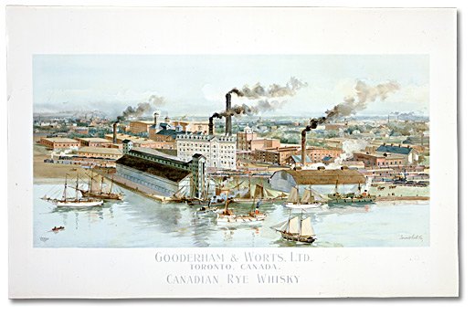 Colour lithograph: Gooderham & Worts, Ltd., Toronto, Canada: Canadian Rye Whiskey, 1890