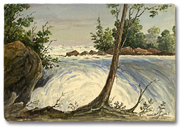 Watercolour: Unidentified falls in Canada, [ca. 1870] 