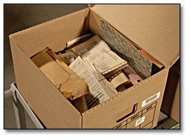 Photo: Box of unprocessed archival records