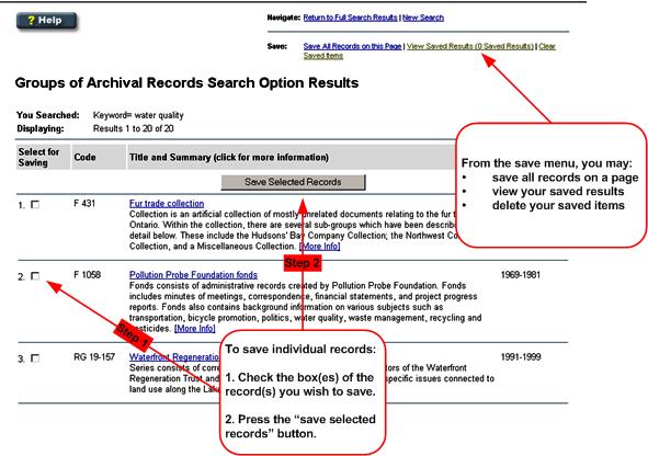  Help Diagram - Saving Search Results