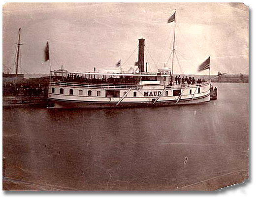 Photo: Steamer "Maude" at dock, [ca. 1875]
