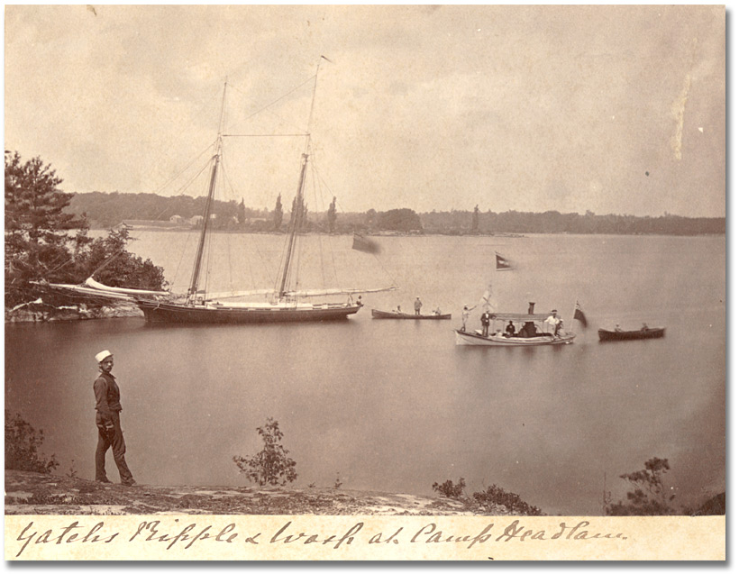 Photo: Yachts at Camp Headlaw, [ca. 1875]