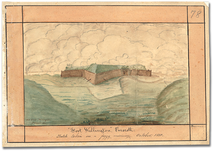 Aquarelle : Fort Wellington, Prescott, octobre 1830