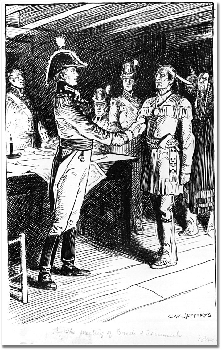 Dessin : The meeting of Broack and Tecumseh, [vers 1921]