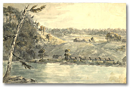 Watercolour: Queenston Barracks, [ca. 1793]