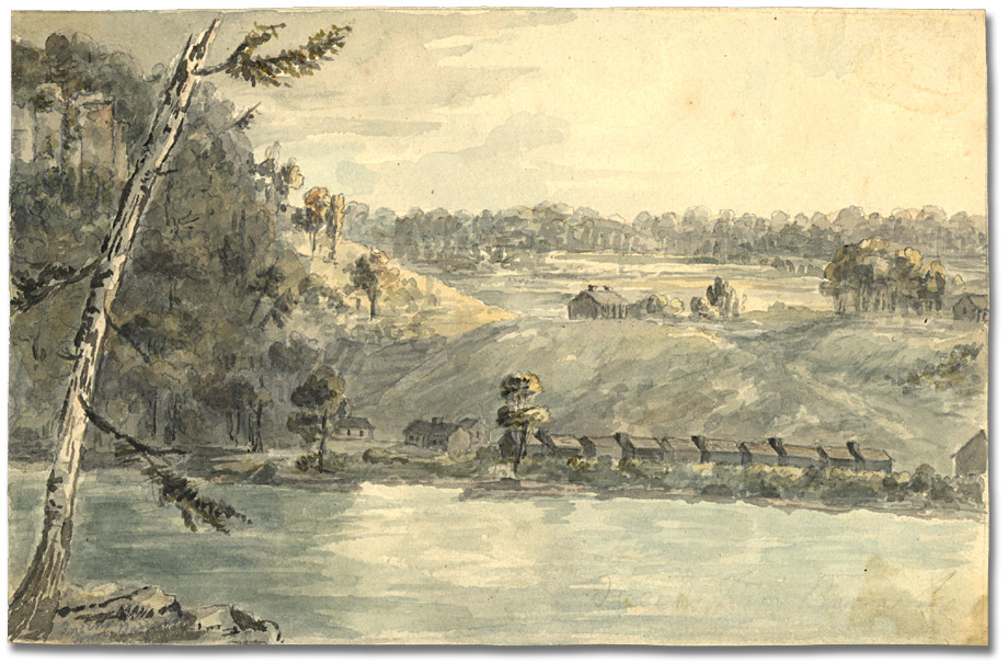 Watercolour: Queenston Barracks, [ca. 1793]