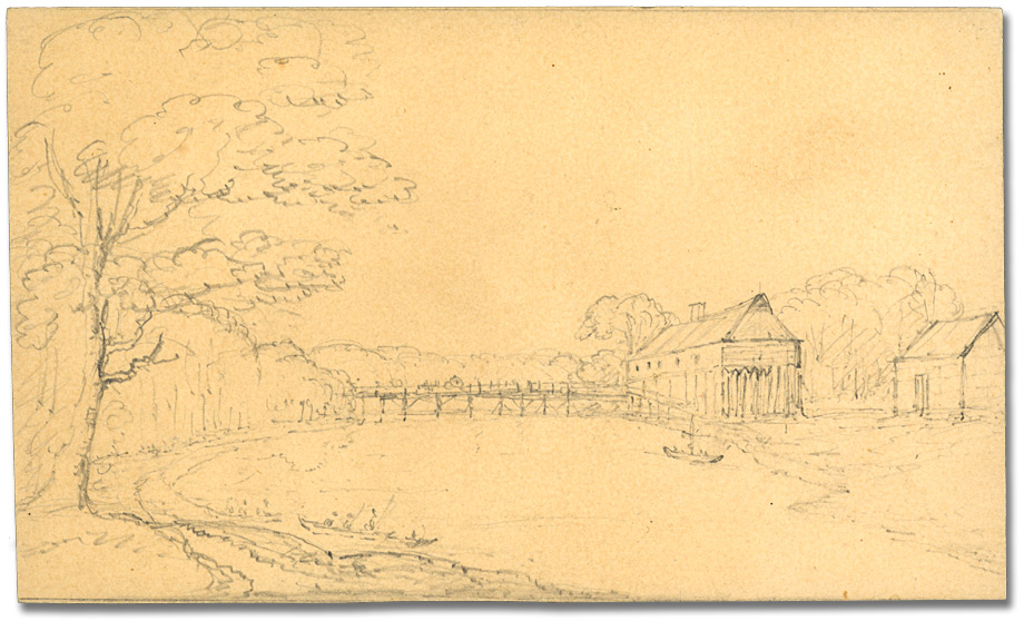 Dessin : Fort Chippiwa on the river, Welland, [vers 1795]