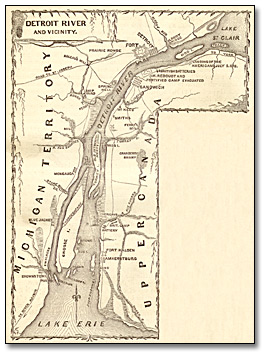 Illustration : Map of Détroit River and Vicinity, 1869