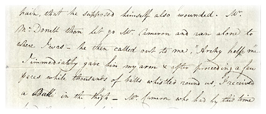Extrait d'une lettre originale d'Archibald McLean à un inconnu, 15 octobre 1812