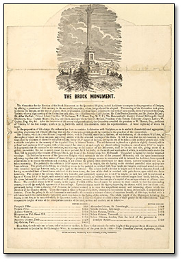 Prospectus : The Brock Monument, 1853