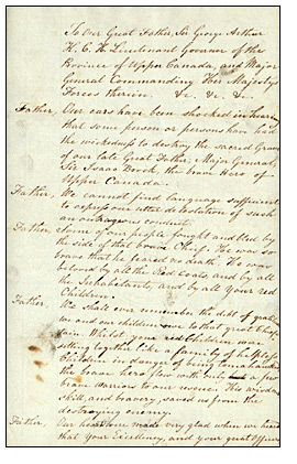 Lettre des « Indiens de la rivière Credit », 2 janvier 1841, (Page 1)