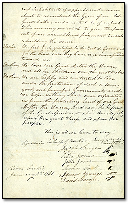 Lettre des « Indiens de la rivière Credit », 2 janvier 1841, (Page 2)