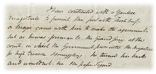 Extrait d'une lettre originale de Thomas G. Ridout (Cornwall) à son père, Thomas Ridout, 19 juin 1814