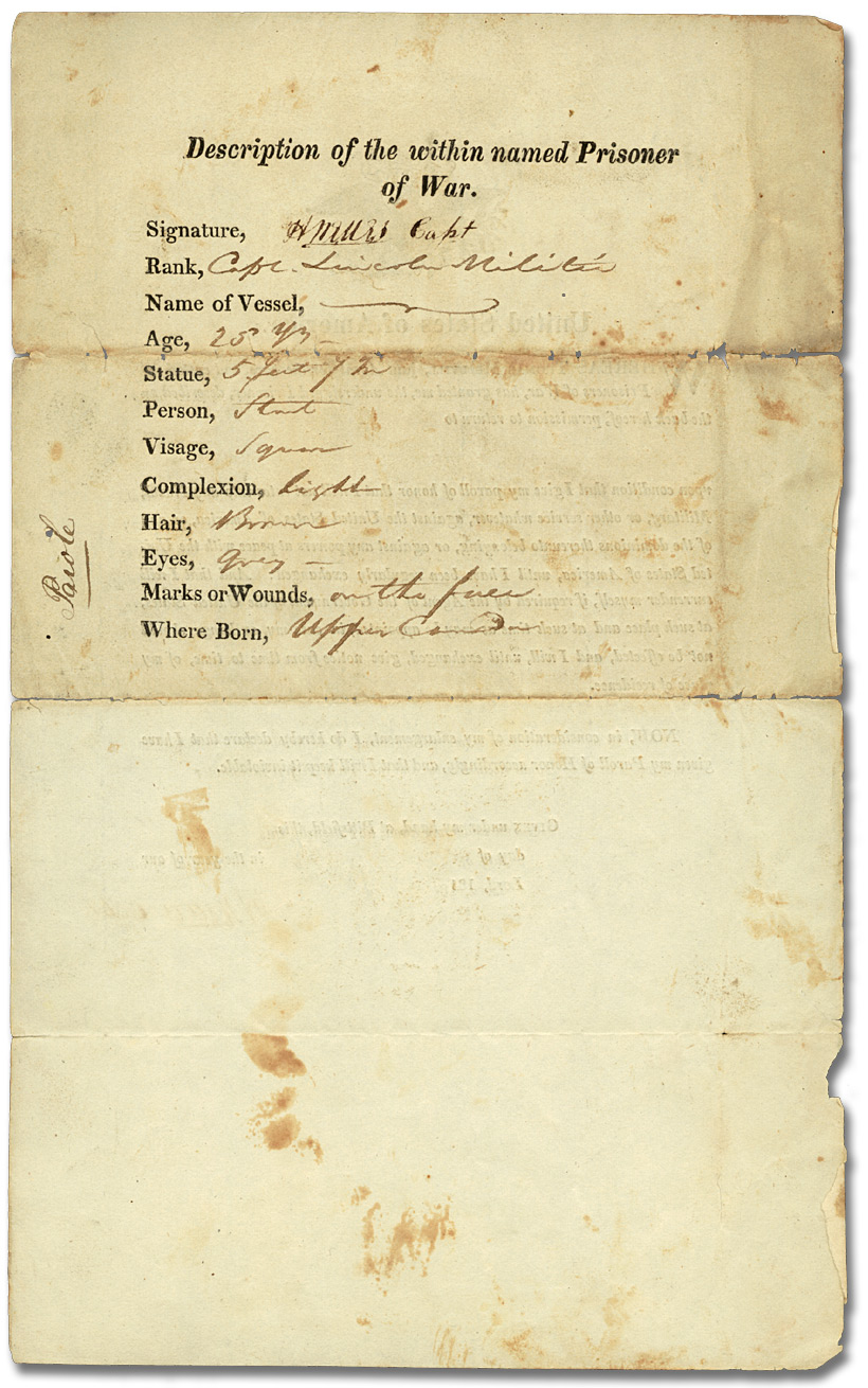 Passeport du capitaine Henry Nelles, 7 janvier 1815 [arrière]