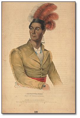 Gravure : Ahyouwaighs, Cheif of the Six Nations, 1836