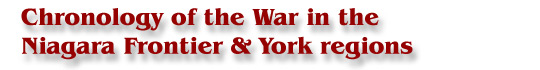 Chronology of the War in the Niagara Frontier & York regions
