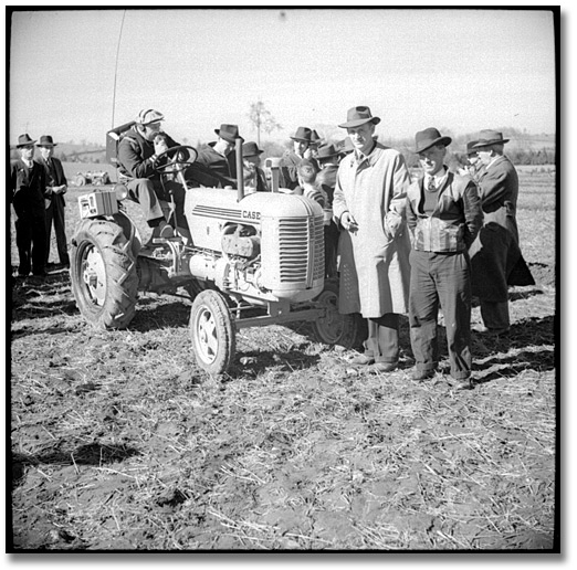 Photo: Inspecting machinery at the International Ploughing Match, 1941