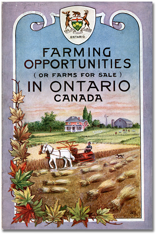 Pamphlet Cover: Values of farm property in Ontario, 1923