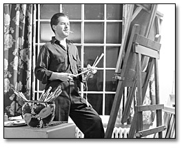 Photographie : Jack Bush au travail dans son studio, 1968 (détail)