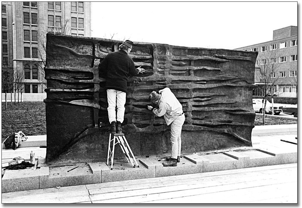 Photo: Walter Yarwood installing, Pines, 1968