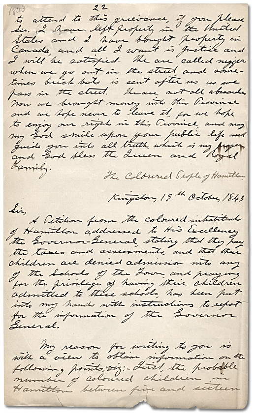Letter dated October 15 from Rev. R. Murray, page 22