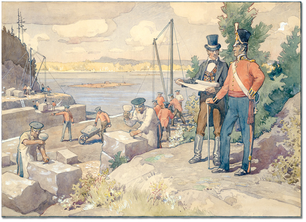 Aquarelle : Colonel By Watching the Building of the Rideau Canal 1826, (Ontario), [vers 1930-1931]