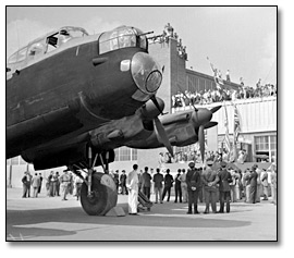 Photo: Ceremonies for Avro-Lancaster bomber, Natinoal Steel Car, 1942