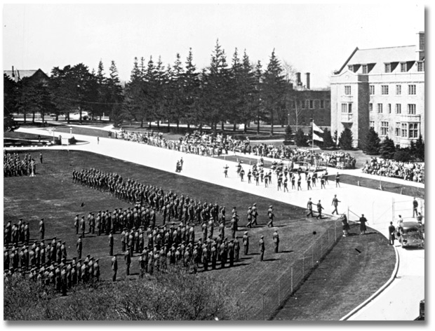 Photo: Special review day at Ontario Agricultural College [ca. 1939-46]