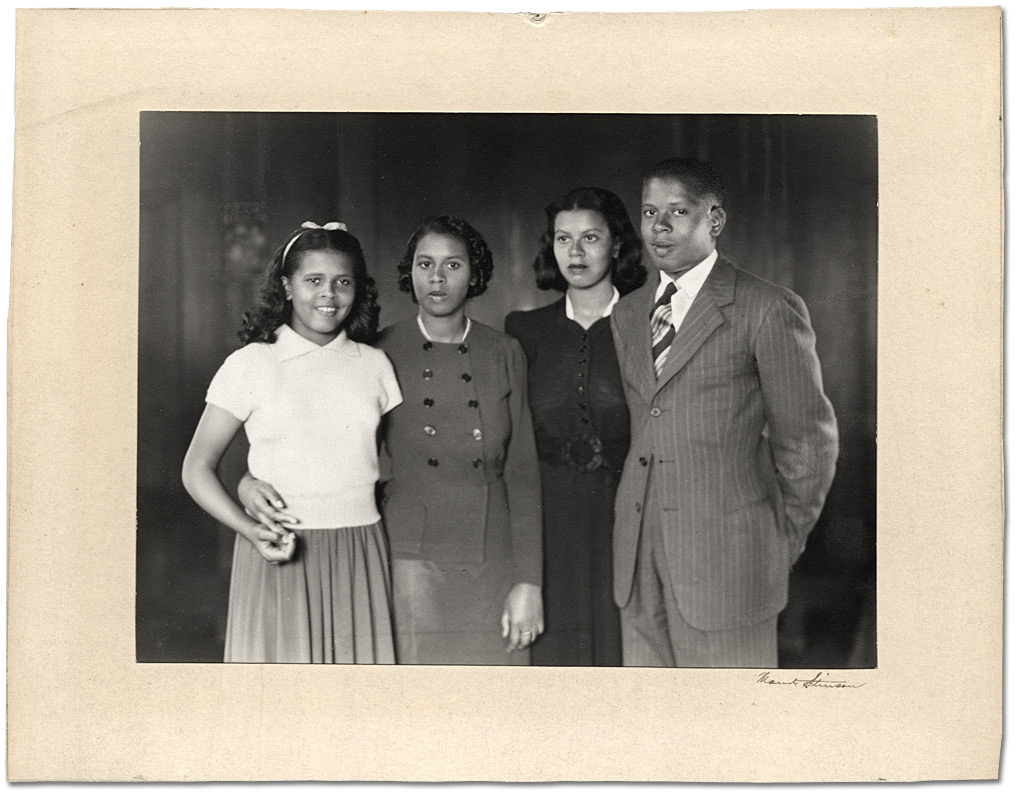 Photo: Daniel G. Hill and his three sisters when they were teenagers, [ca. 1937-1939]