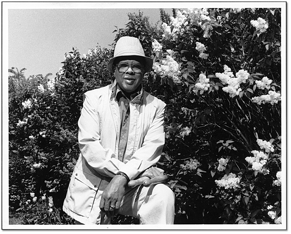 Photo: Daniel G. Hill at home in his garden, July 15, 1984