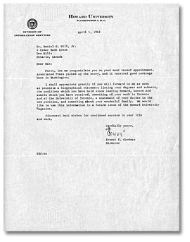 Letter from Ernest E. Goodman to Daniel G. Hill, April 5, 1962