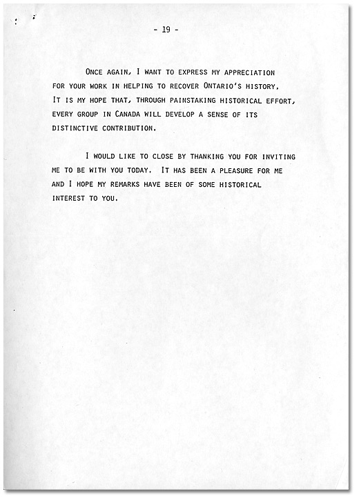Remarks by Dr. Daniel G. Hill, May 21, 1985 - Page 19