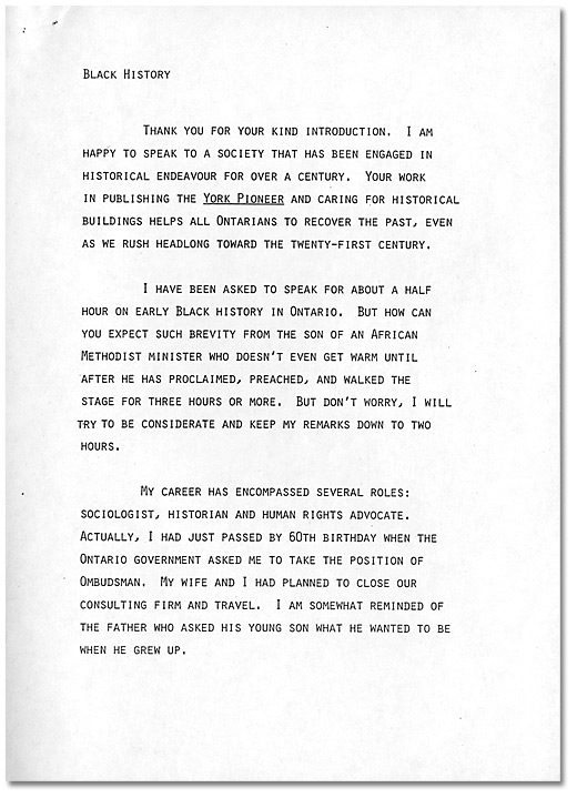 Remarks by Dr. Daniel G. Hill, May 21, 1985 - Page 1