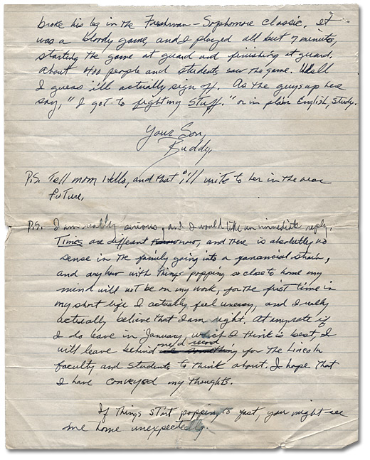 Lettre de Daniel G.  Hill à son père,  le 7 décembre, 1941, Page 4