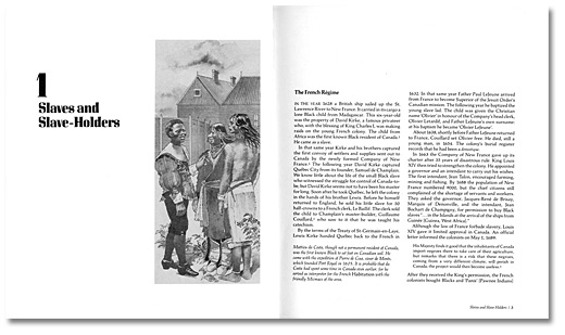 Pages 2 et 3 du livre “The Freedom-Seekers: Blacks In Early Canada”, de Daniel G. Hill, 1981
