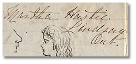 Martha Hastie’s self-portraits and first diary entry for 1881 (Detail)