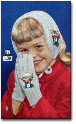 Eatons Christmas Book -  Girl with Punkinhead Cap and Mitts, 1959-1960