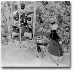 Photographie : Vitrine du Royaume des jovets du Père Noël, 1953