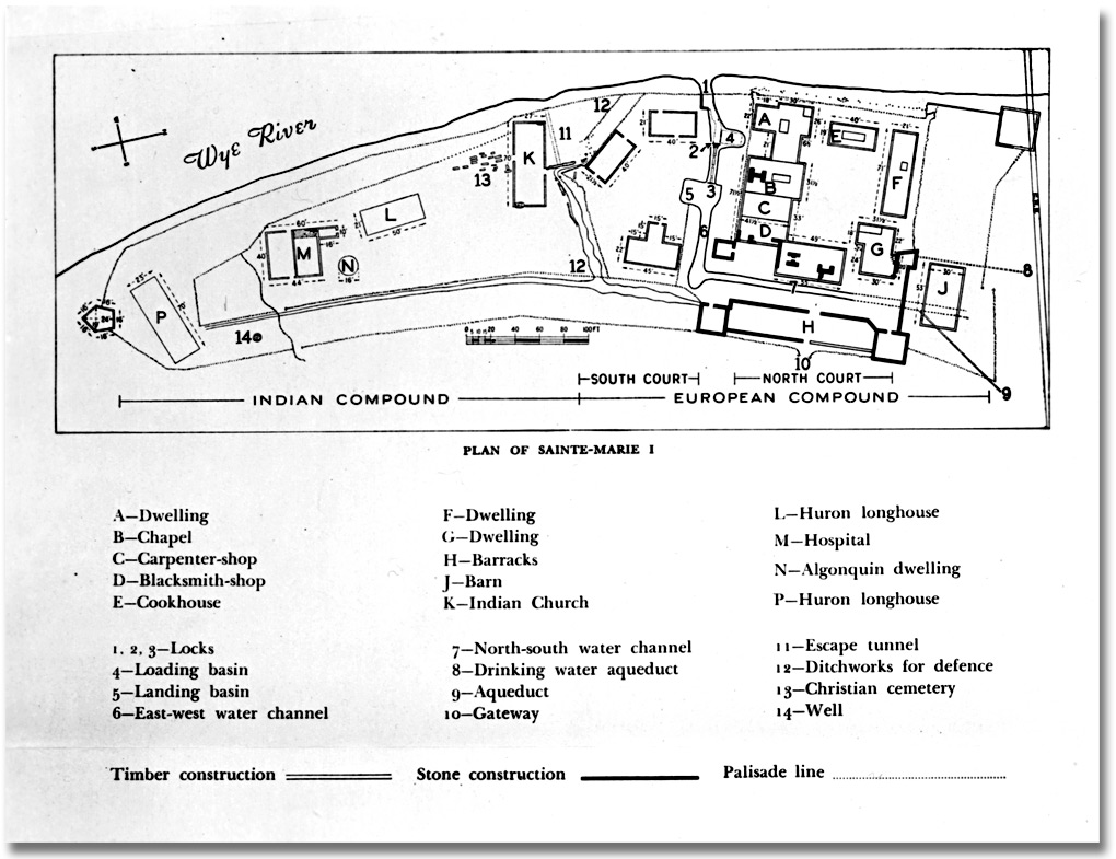 Photographie : Plan de Sainte-Marie-au-pays-des-Hurons, 1964