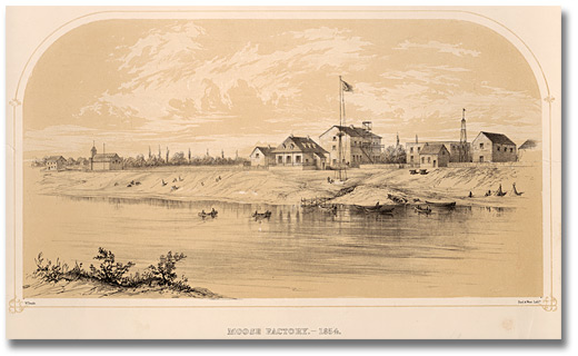 Gravure : Moose Factory, 1854