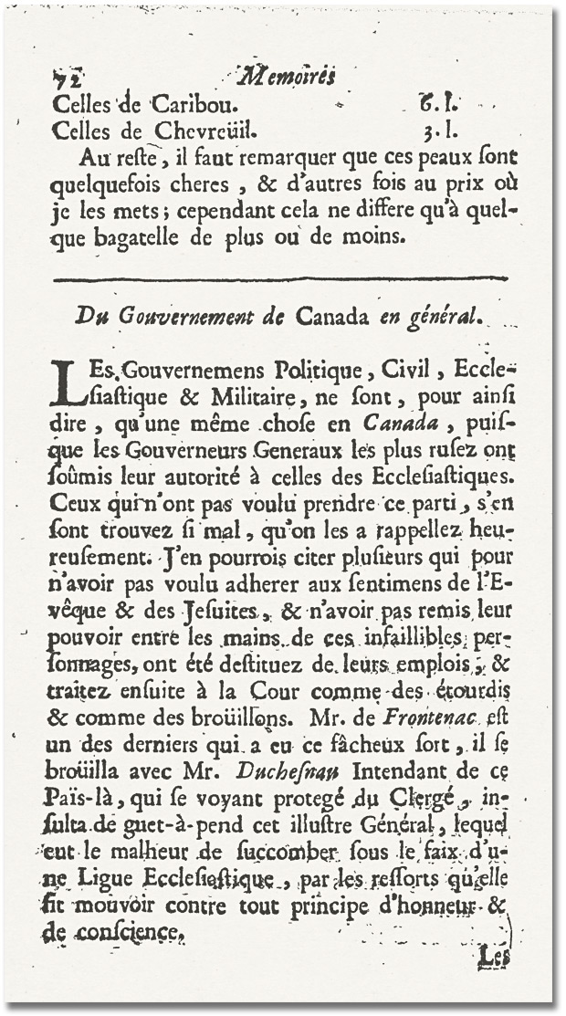 Liste de marchandises, dans Mémoires de l’Amérique septentrionale ou suite des voyages de Mr Le baron de Lahontan dans l’Amérique septentrionale (…). - [Page 72]