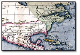 Map: Americae Siva Novo Orbis, Nova Descriptio. (Detail)