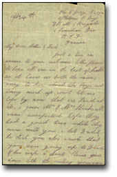 Lettre datée du 24 septembre 1915, de Charlie Gray à ses parents Alfred et Emily, Page 1