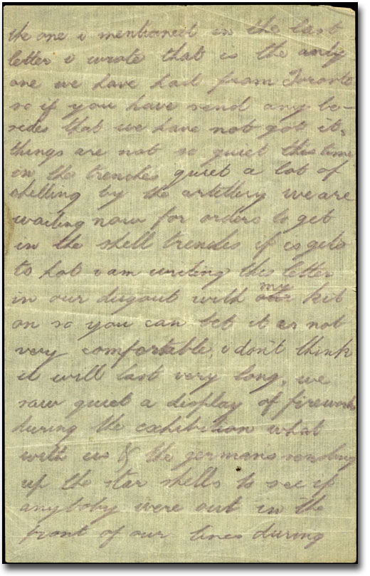Lettre datée du 24 septembre 1915, de Charlie Gray à ses parents Alfred et Emily, Page 3