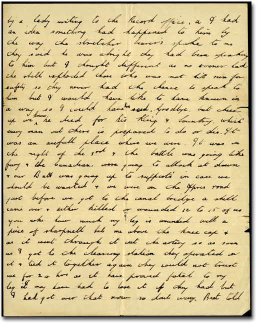 Letter dated  July 10, 1916, from Wally Gray to his parents Alfred, Page 2