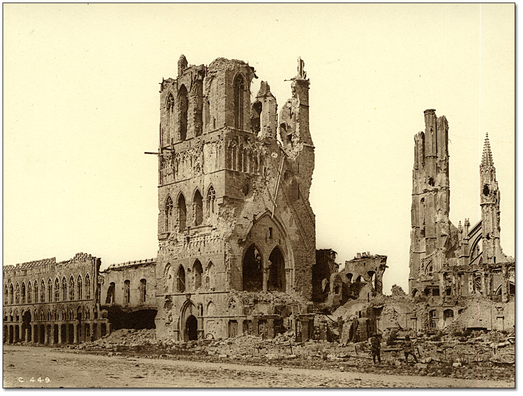 Photo: Cloth Hall Tower, Ypres, [ca. 1918] 