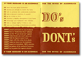 Dépliant : Do's and Dont's for the Wives of Alcoholics, [entre 1950 et 1961]